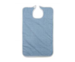 Terry Bib with Hook and Loop Strap, Adult, 10 oz., 21" x 33", Blue