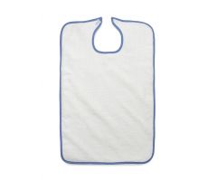 Terry Bib with Hook and Loop Strap, Adult, 10 oz., 21" x 33", White