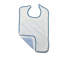 Bib with Hook and Loop Strap, Adult, 21" x 33",, White