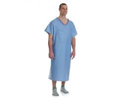 Patient IV Gown with Side Ties, Telemetry Pocket, Blue, Size 3XL