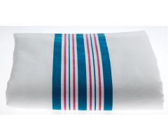 Baby Blanket, 85% Cotton/15% Polyester, Standard Weight, White with Pink and Blue Stripe, 30" x 40" (76.2 cm x 1 m), 72/Case