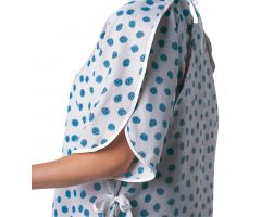 Patient Gown with Butterfly Sleeve Ties, Snowflake Print