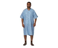 PolyBright IV Patient Gown, Cascade Blue, One Size Fits Most