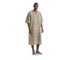 PerforMAX IV Patient Gown with Metal Snap Detail, Royale Print, Sage and Beige, One Size Fits Most