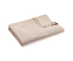 Chevron Spread Blanket, 70" x 90", White / Beige