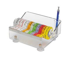 Acrylic Medication Label Tape Dispenser, Holds 12 Rolls