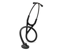 3M Littmann Master Cardiology Stethoscope, Black-Plated Chestpiece and Ear Tubes, Black Tube, 27"