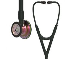 3M Littmann Cardiology IV Diagnostic Stethoscope, Rainbow-Finish Chestpiece, Black Tube, Stem and Headset, 27"