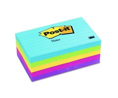 Post-it Jaipur Colored 3" x 5" Ruled 100-Sheet Notepads