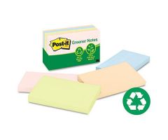 Post-it Greener Notes Helsinki Colored 3" x 5" 100-Sheet Recycled Adhesive Notes