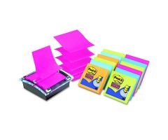 12 Pads of Assorted Color Post-it Notes with Dispenser