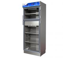 2-Chamber Warming Cabinet, 20.5" D x 30" W x 74.5" H, With Glass Door