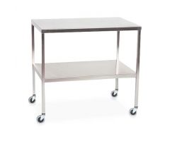 Stainless Steel Instrument Table with Shelf, 16" W x 30" L x 34" H