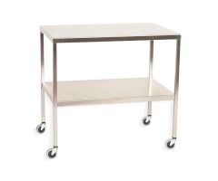 Stainless Steel Instrument Table with Shelf, 18" W x 33" L x 34" H