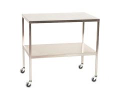 Stainless Steel Instrument Table with Shelf, 20" W x 36" L x 34" H
