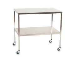 Stainless Steel Instrument Table with Shelf, 20" W x 48" L x 34" H