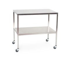 Stainless Steel Instrument Table with Shelf, 24" W x 48" L x 34" H
