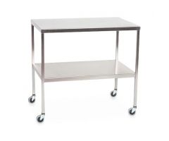 Stainless Steel Instrument Table with Shelf, 24" W x 60" L x 34" H