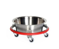 Stainless Steel Sponge Bucket, 8.5 qt., Bumper and Casters