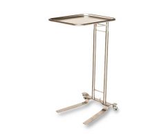 Mayo Stand, Foot Pedal Operated, Stainless Steel, 36" to 62", 16-1/4" x 21-1/4"