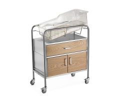 Wood-Front Bassinet with Cabinet and Drawer
