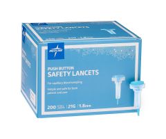 Safety Lancet with Push-Button Activation, 21G x 1.8 mm