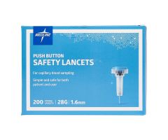 Sterile Safety Lancet with Push-Button Activation, 28G x 1.6 mm