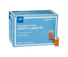 Safety Lancet with Pressure Activation, 21G x 2.2 mm MPHST21