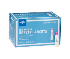 Safety Lancet with Side-Button Activation, 21G x 2.4 mm