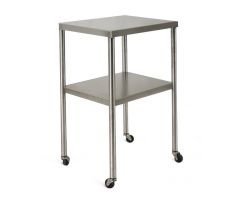 Stainless Steel Instrument Table with Shelf, 20" x 16" x 34"