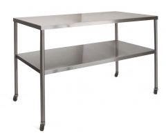 Stainless Steel Instrument Table with Shelf, 60" x 24" x 34"