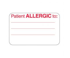 Patient Allergic To Labels, 2¾ x 1¾