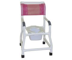 Wheeled Shower Chairs - Flared Stability Base with Pail