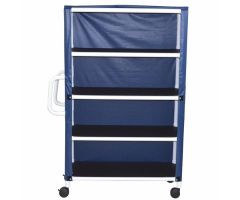 MJM Mini Shelved Carts - 4 Shelf, Linen, Vinyl, Navy