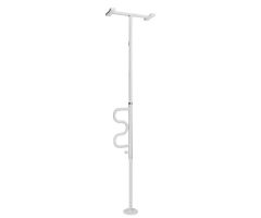 Security Pole and Curve Grab Bar White