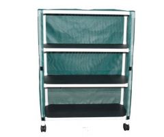 MJM Mini Shelved Carts - 3 Shelf, Linen, Mesh, Forest Green