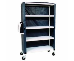 MJM Large Shelved Cart - Four-Shelf Cart, Mesh - Forest Green
