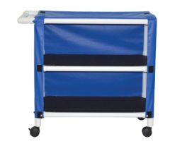 MJM Mini Shelved Carts - Wood Tone, 3 Shelf, Linen, Mesh, Navy