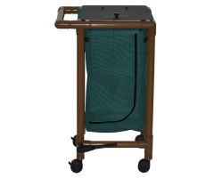 Single Bag Laundry Hampers - Standard with FP - Wood Tone - Forest Green