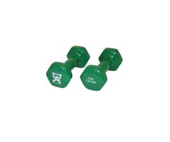CanDo Vinyl-Coated Cast Iron Dumbbells, 3 lb., Pair