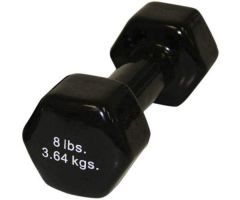 CanDo Vinyl-Coated Cast Iron Dumbbells, 8 lb., Individual