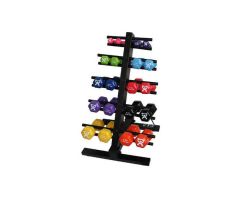 CanDo Standard Weight Dumbbell Set (20 Pieces) - Dumbbell Set with Floor Rack