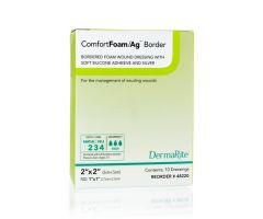 ComfortFoam Ag Bordered Foam Wound Dressing - 2" x 2"
