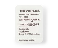 NovaPlus MediHeel Stick Contact-Activated Heel Stick Device, Newborn, Pink, 1.00 mm Depth - case of 500