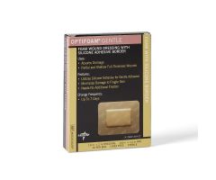 Optifoam Gentle Foam Wound Dressing with Silicone Adhesive Border, 1.6" x 2" in Educational Packaging