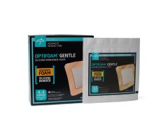 Optifoam Gentle Foam Wound Dressing with Silicone Adhesive Border, 4" x 4" in Educational Packaging