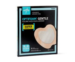Optifoam Gentle Silicone-Faced Foam Dressing in Educational Packaging, Sacrum, 9" x 9" (22.9 x 22.9 cm) MSC2199EP