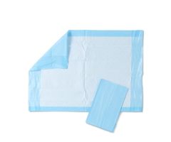 Protection Plus Underpad, Light Absorbency, 17" x 24", Blue, Inner Packs of 25/Bag