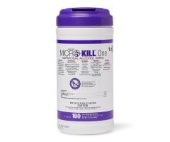 Medline Micro-Kill One Germicidal Alcohol Wipes, Reclosable Canister, 160-Count, 6" x 6.7"