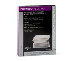 Puracol Plus AG+ Collagen Wound Dressing with Silver, 1" x 8" Rope, in Educational Packaging
